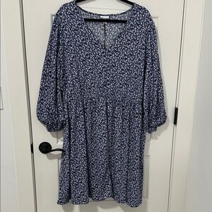 Ava & Viv Navy Floral Long Sleeve Dress